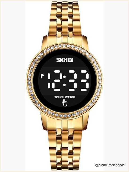 Ladies Digital Touch Screen Watch with Stainless Steel Band main image 5